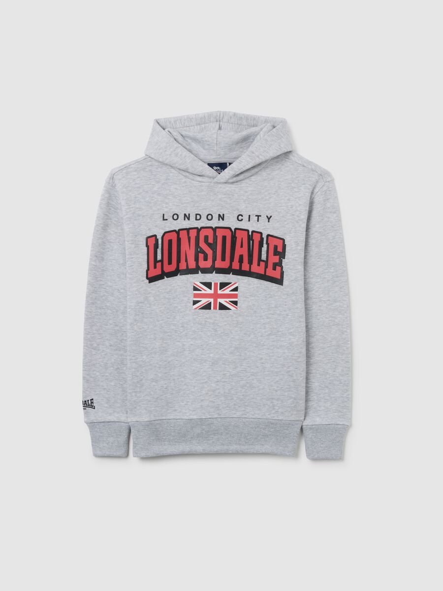 Grey regular fit children's cotton blend hoodie_3