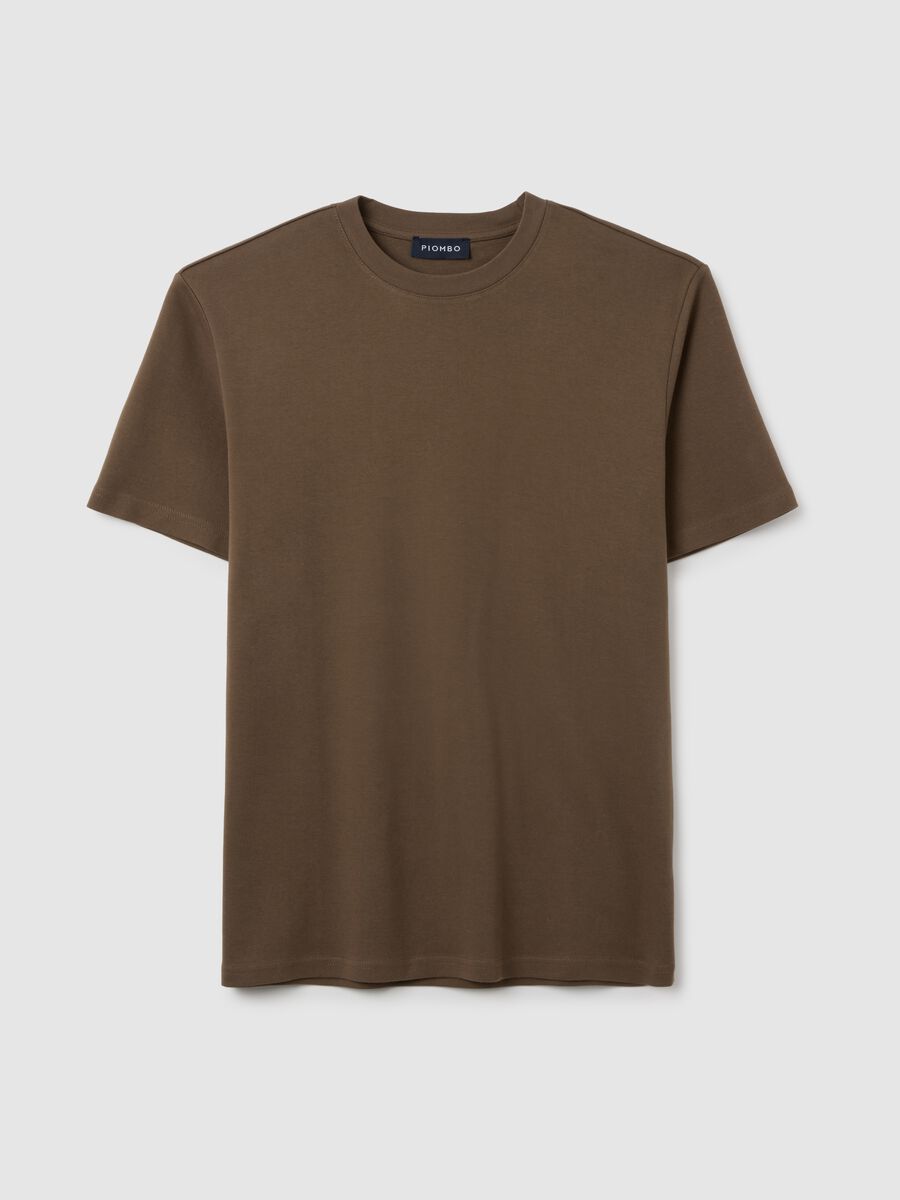 Regular Fit Brown Pure Cotton T-shirt_0