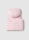 Gilet in misto rosa regular fit con zip e cappuccio da bimba_1