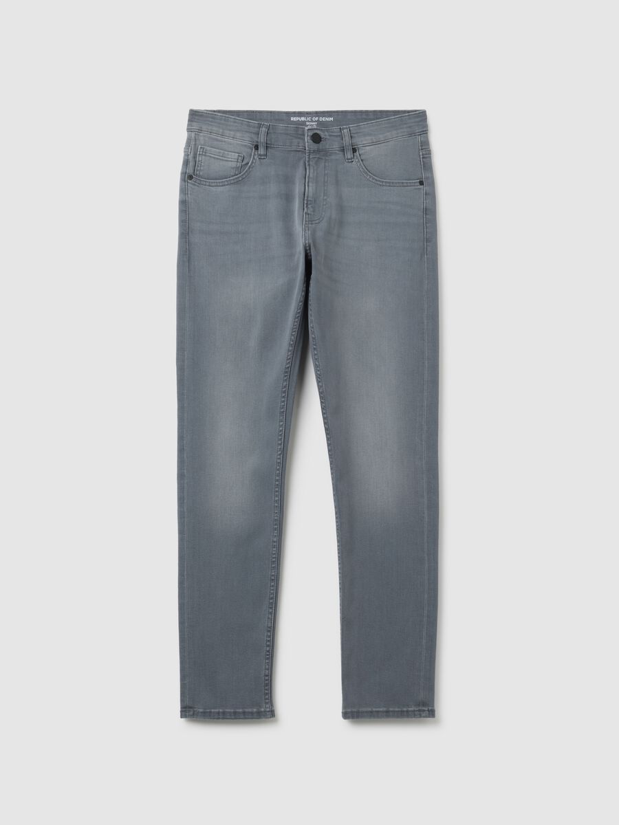 Grey stretchy cotton skinny fit jeans_4