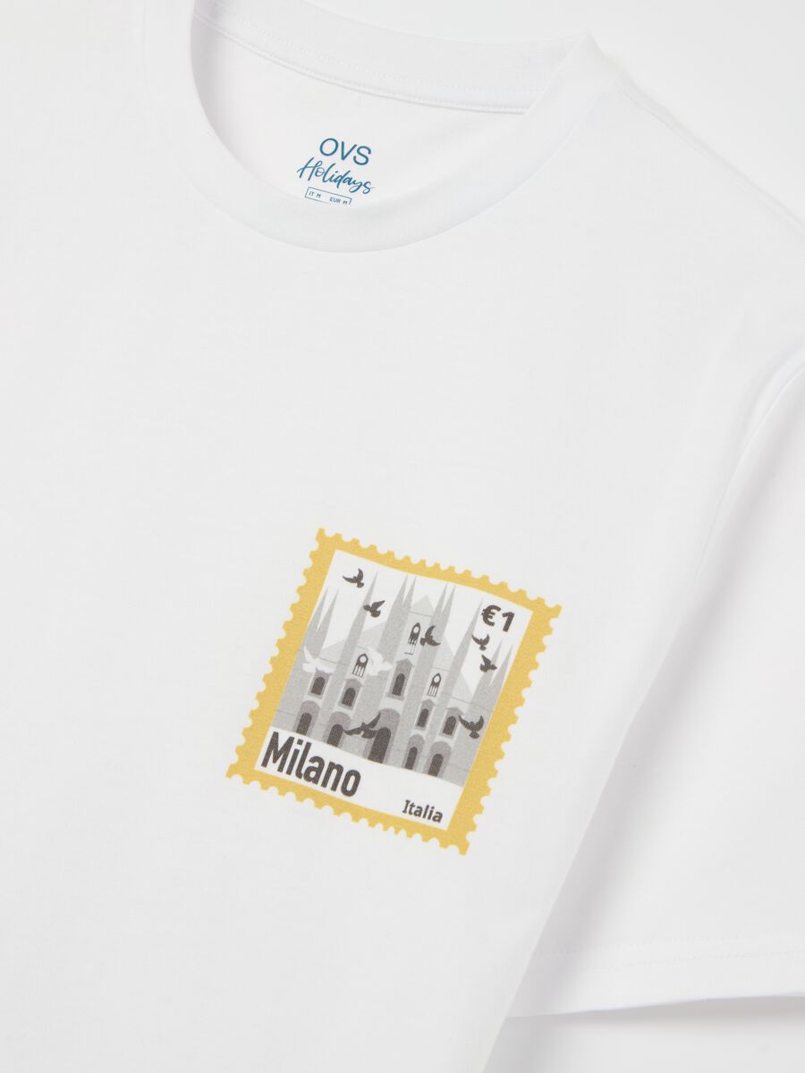 Cotton T-shirt with "Milano" print_5