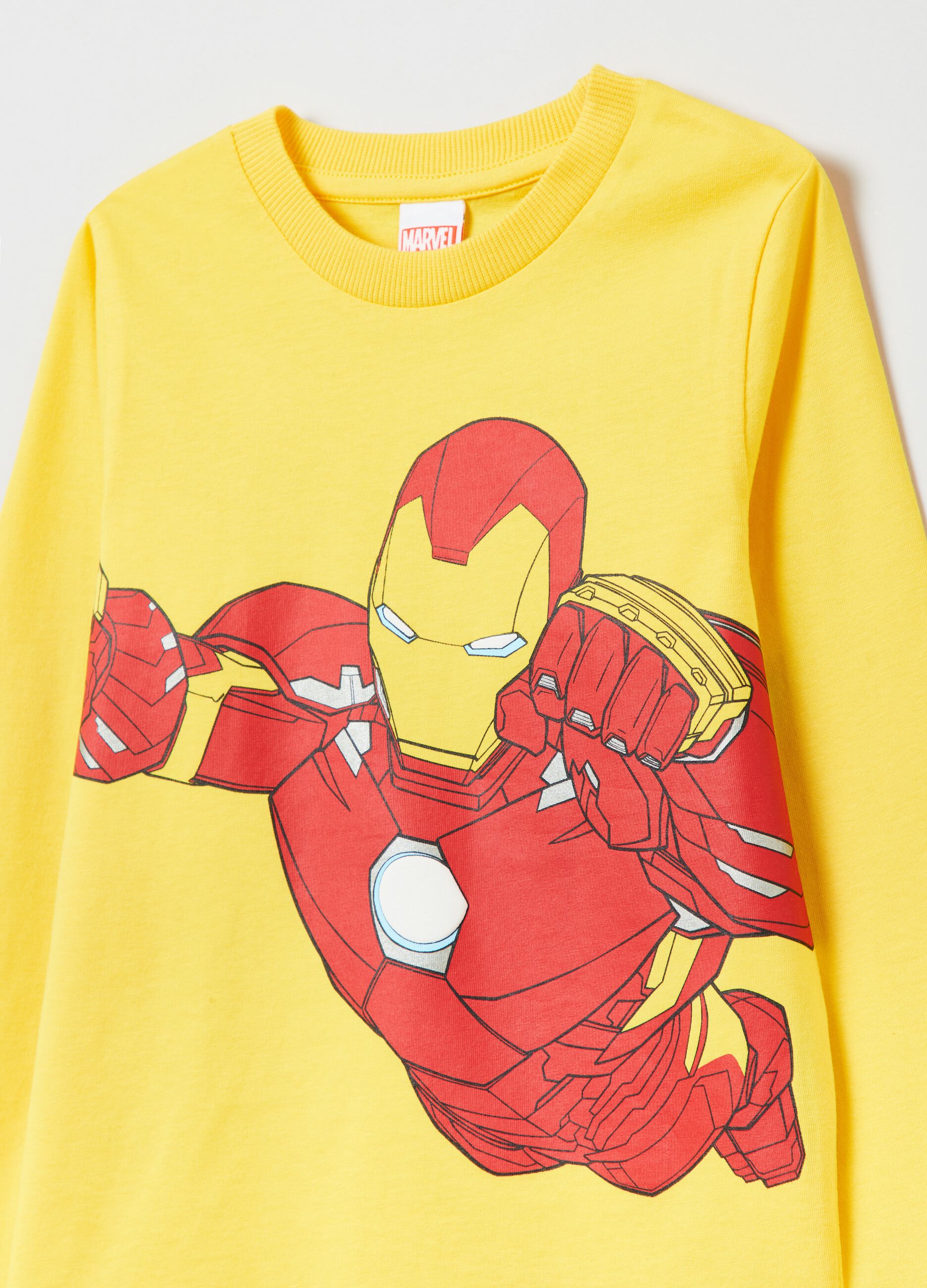 Long-sleeved T-shirt with Iron Man print