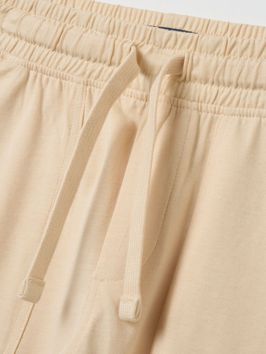 Boys' beige pure cotton regular fit shorts_2