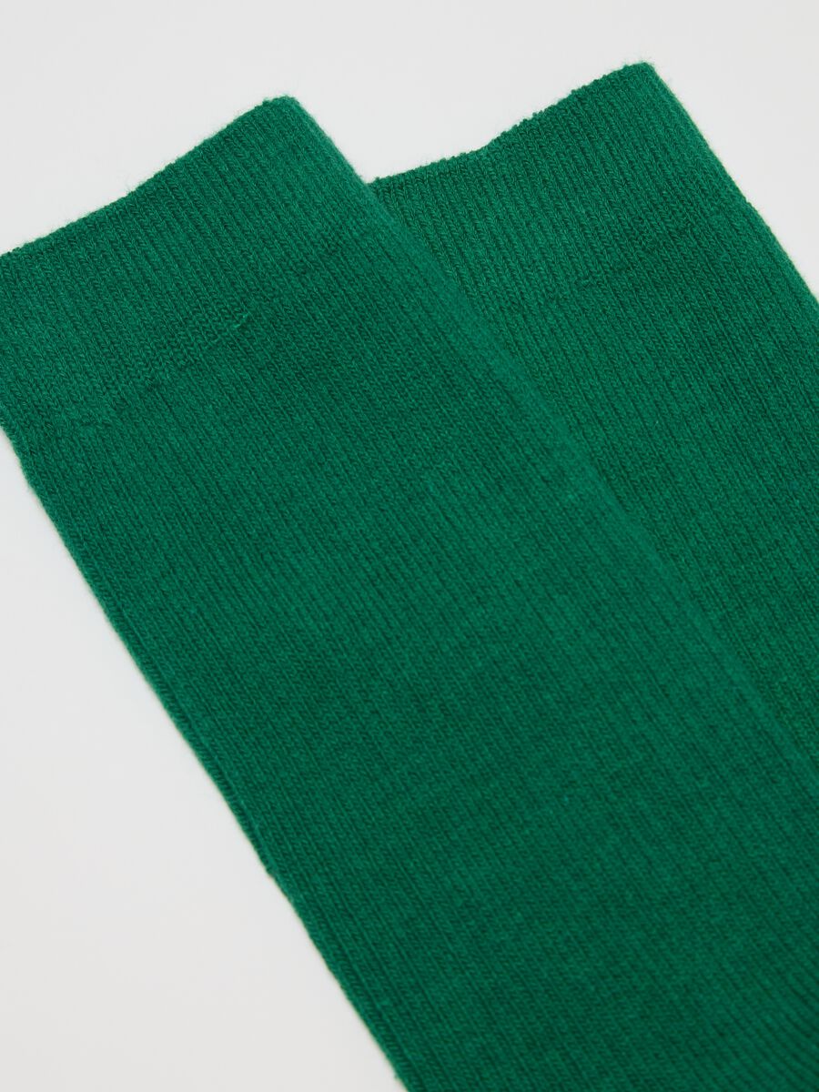 Calze midi verdi in misto cotone_1