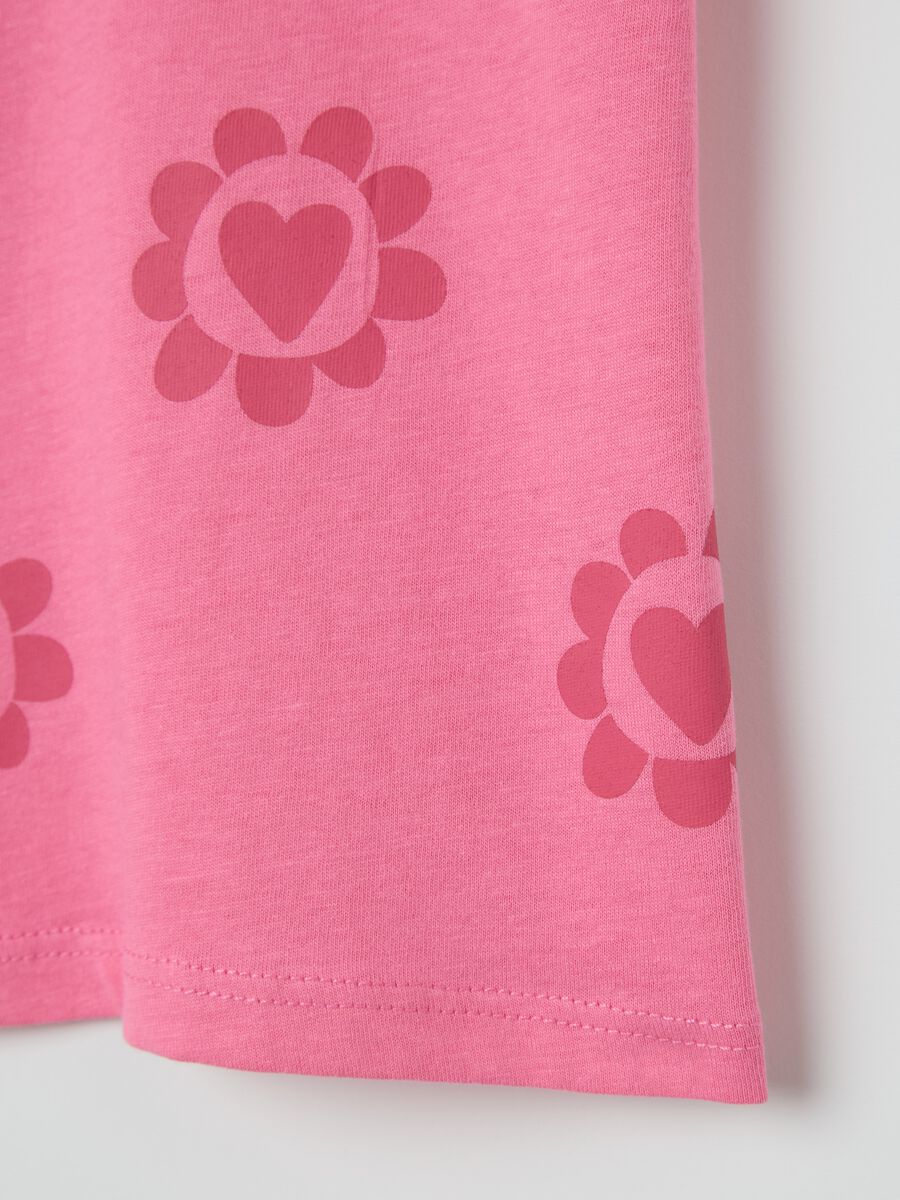 Pink T-shirt in cotton with print_3