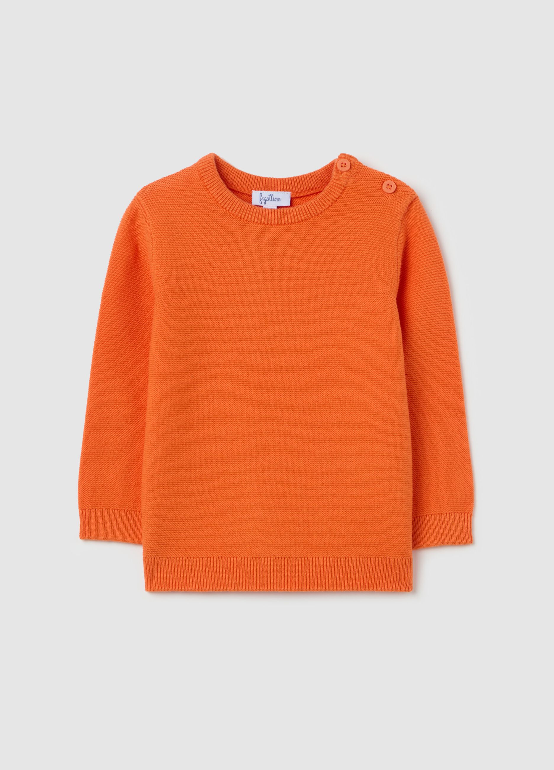 Solid colour cotton pullover