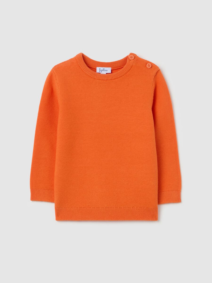 Solid colour cotton pullover_0