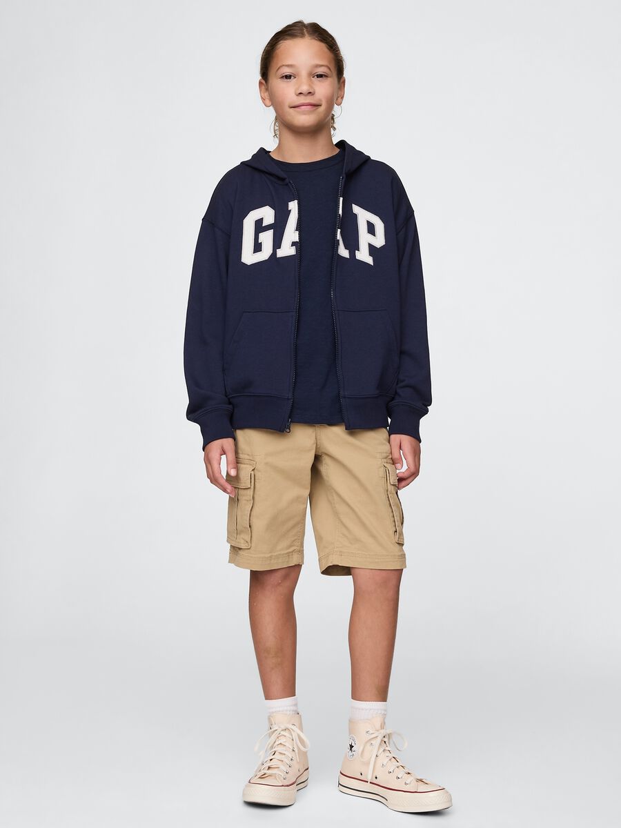 GAP logo hoodie with zip in cotton blend_1