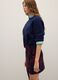Regular fit blue pullover with round neckline_0