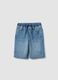 Light blue stretch cotton denim shorts_0