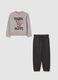 Grey Cotton Sweatshirt and Trousers Set_0