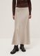 Beige satin skirt with regular fit and elastic waist_1