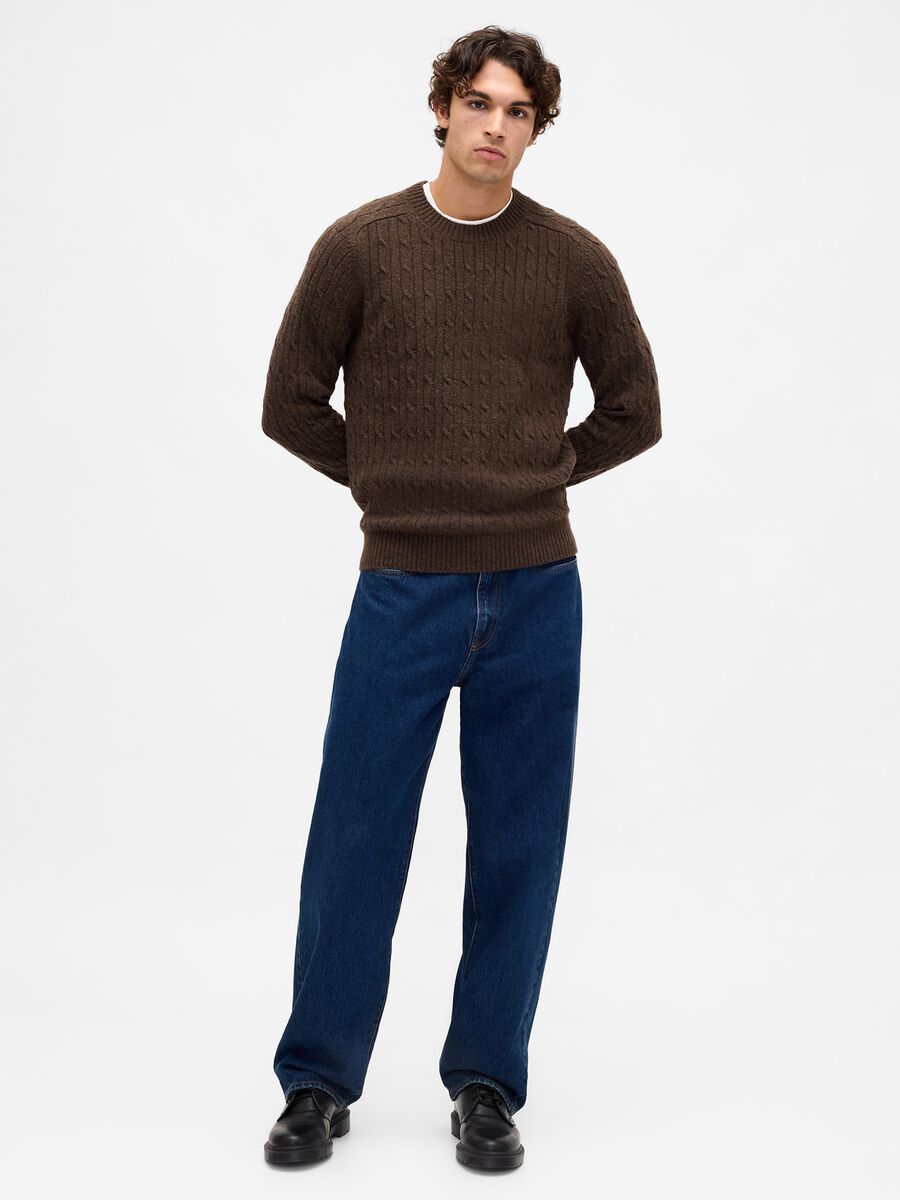 Brown Wool and Polyamide Jumper_1