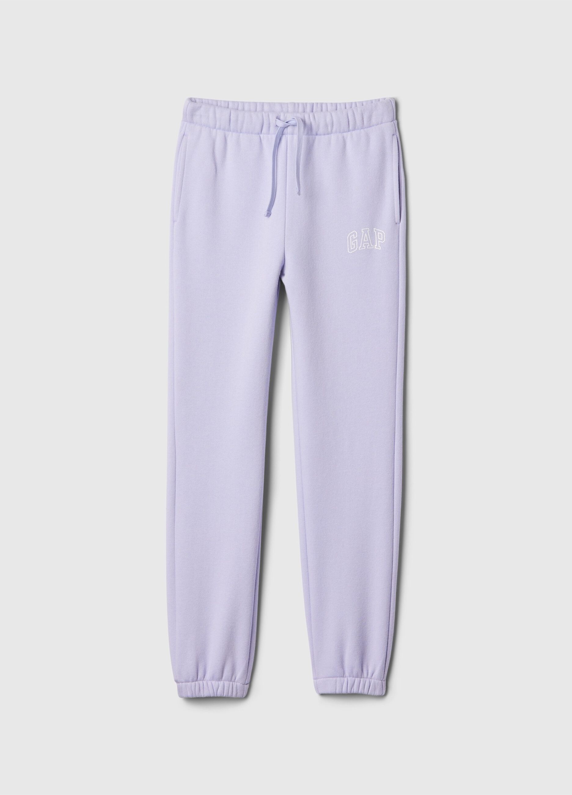 Joggers with drawstring and logo embroidery