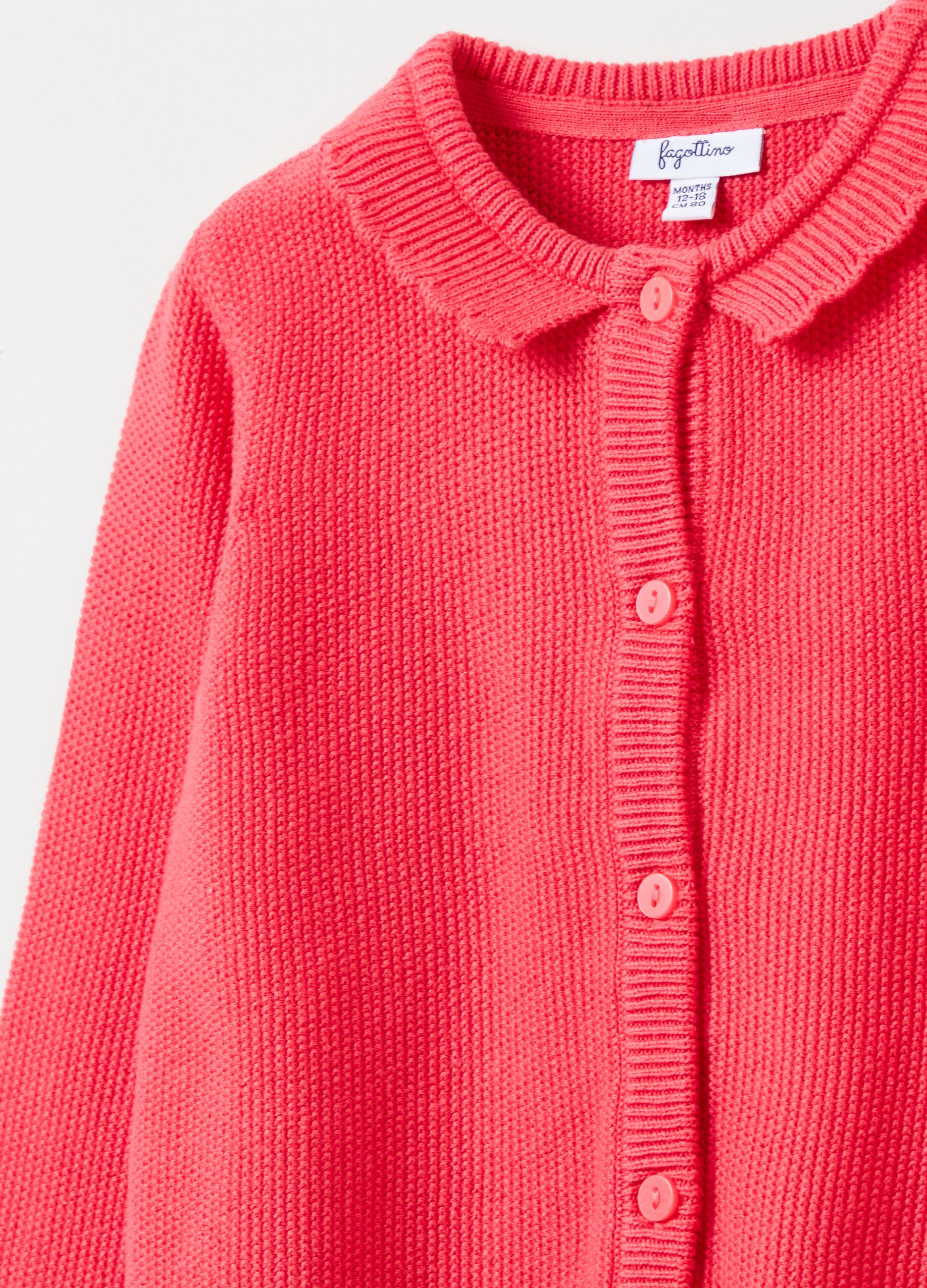 Cardigan in cotone con colletto