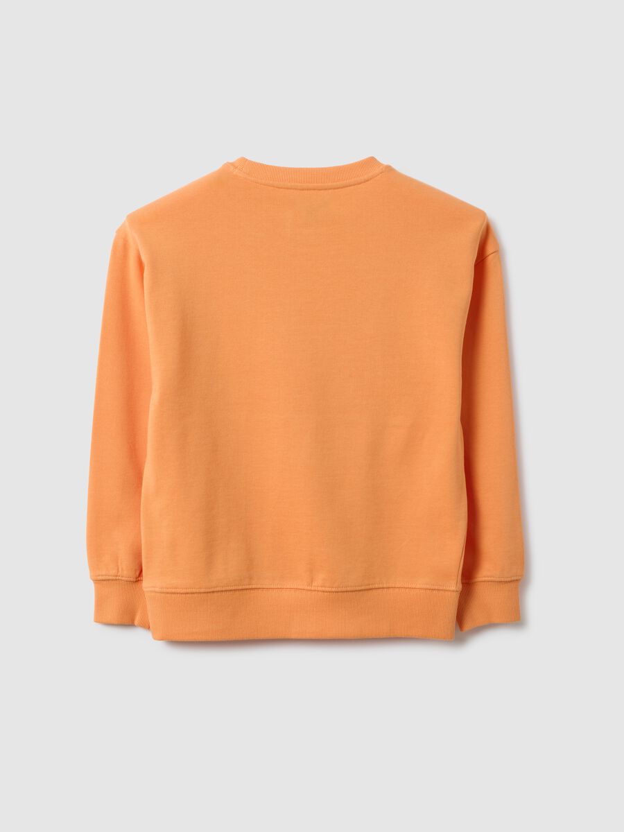 Kids' orange pure cotton sweatshirt with regular fit_1