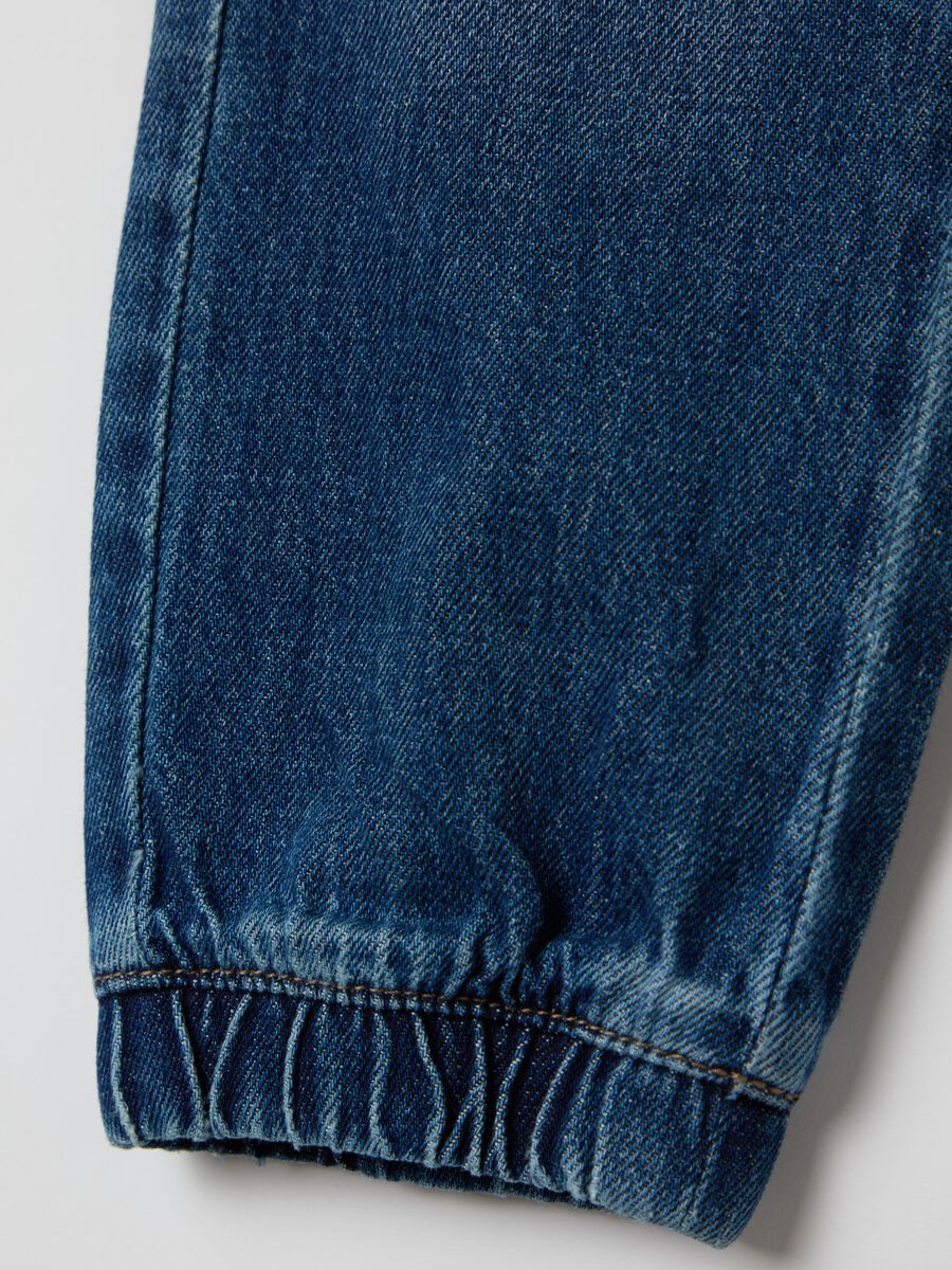 Denim joggers with drawstring_3