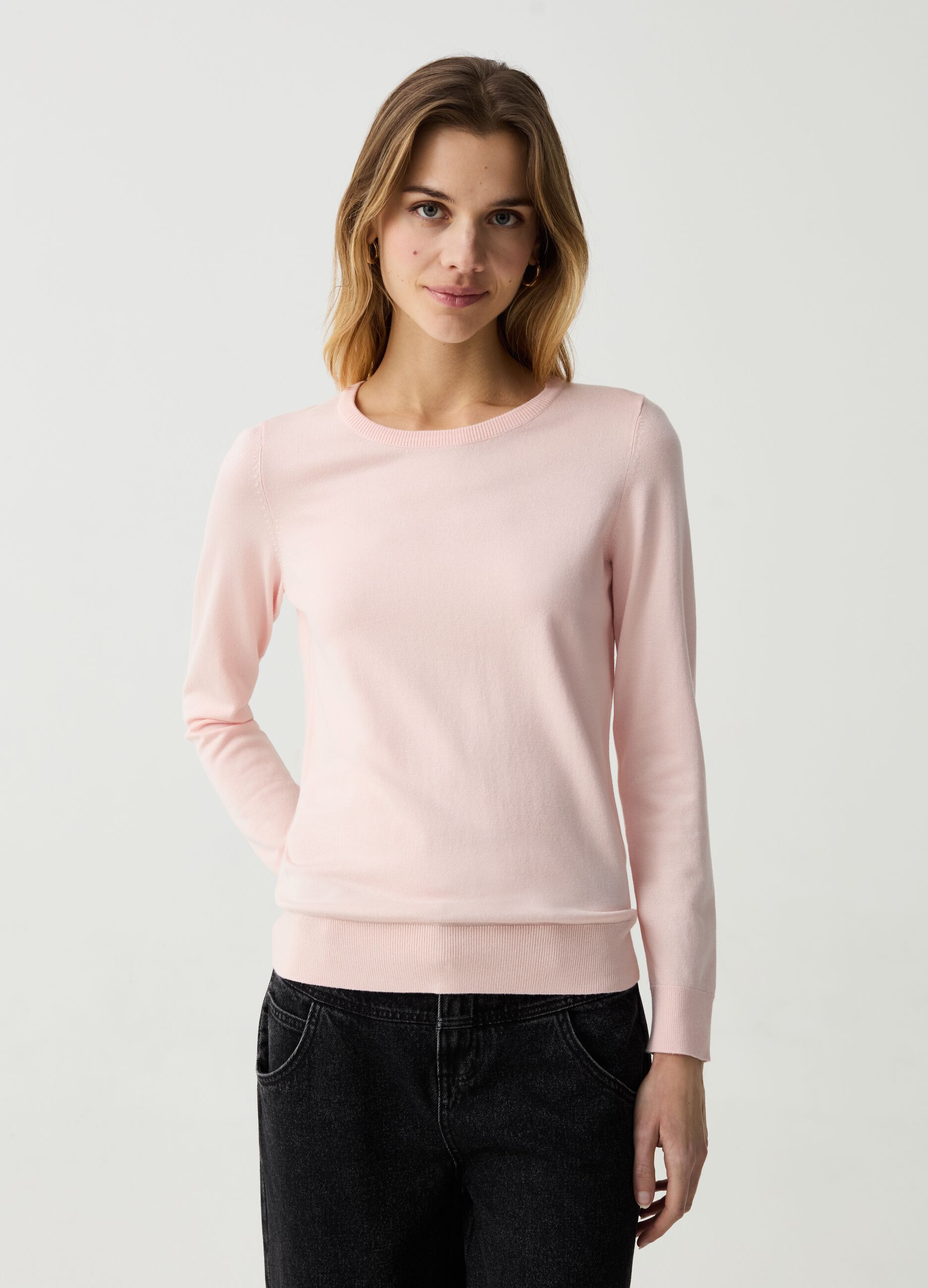 Pullover con scollo rotondo