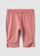Slim fit pink cotton leggings for newborns with crumpled design_0