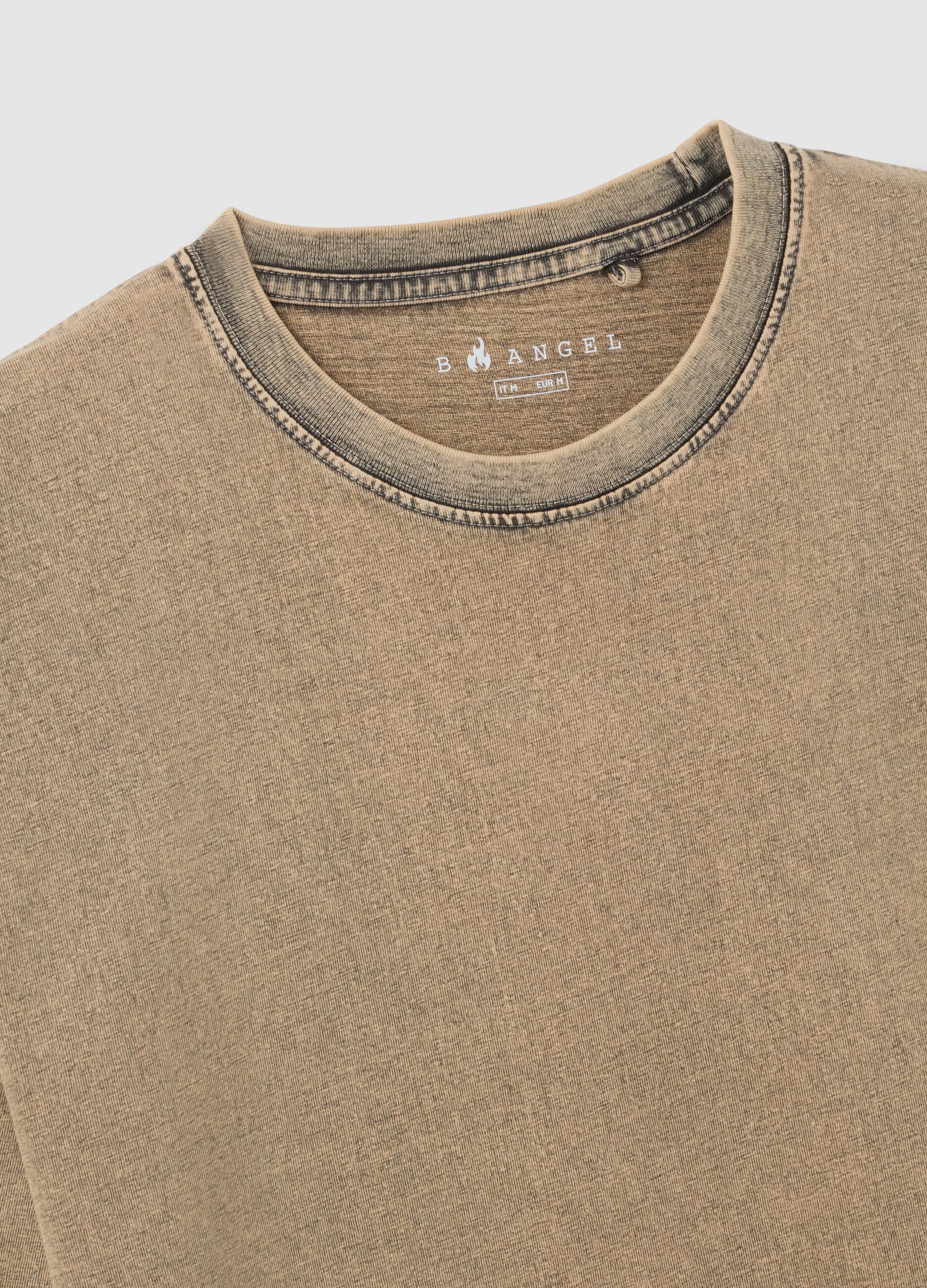 T-shirt in puro cotone beige regular fit