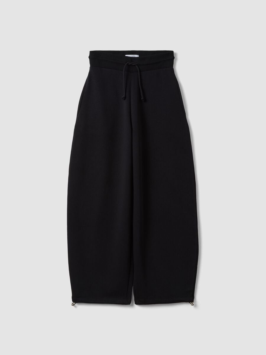 Black cotton-blend baggy-fit jogger trousers_0