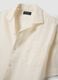 White pure organic cotton bowling-collar shirt, regular fit_1