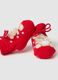 Elasticated red cotton blend baby Christmas booties_1