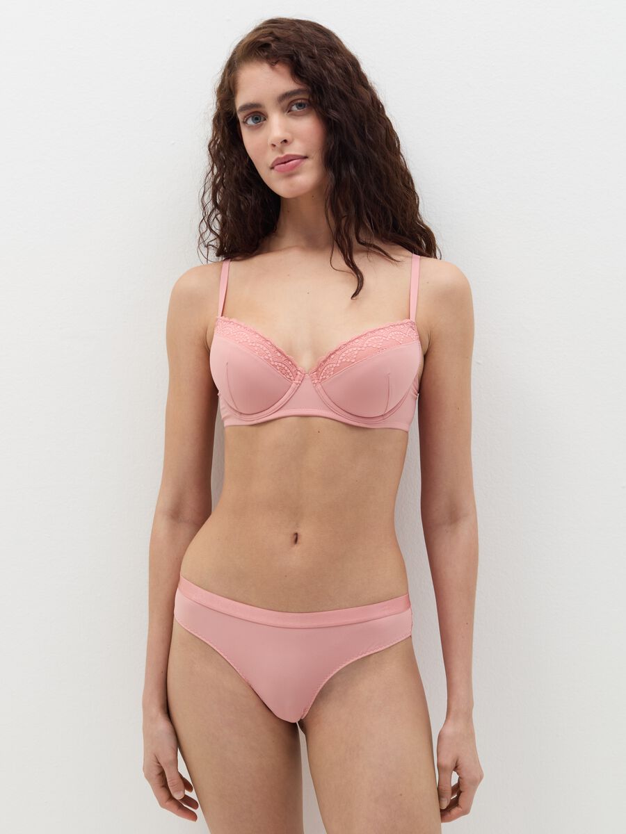 Microfibre Brazilian-cut briefs with lace back_0