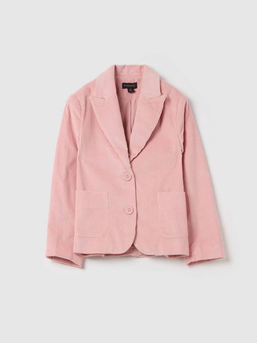 Single-breasted blazer in corduroy_3