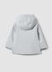 Grey water-repellent hooded zip jacket for baby boy_1