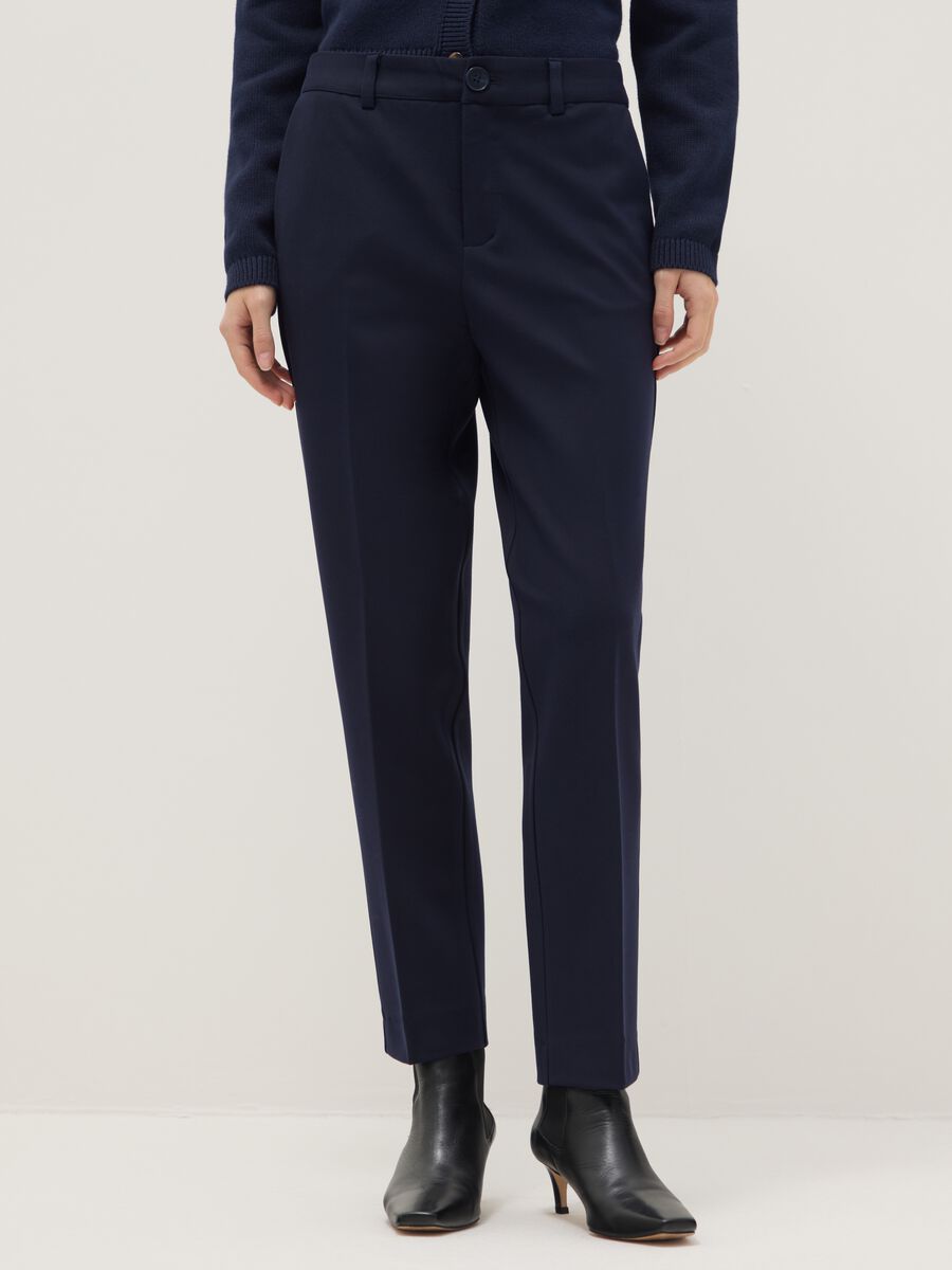 Blue Slim Fit Chino Trousers_1