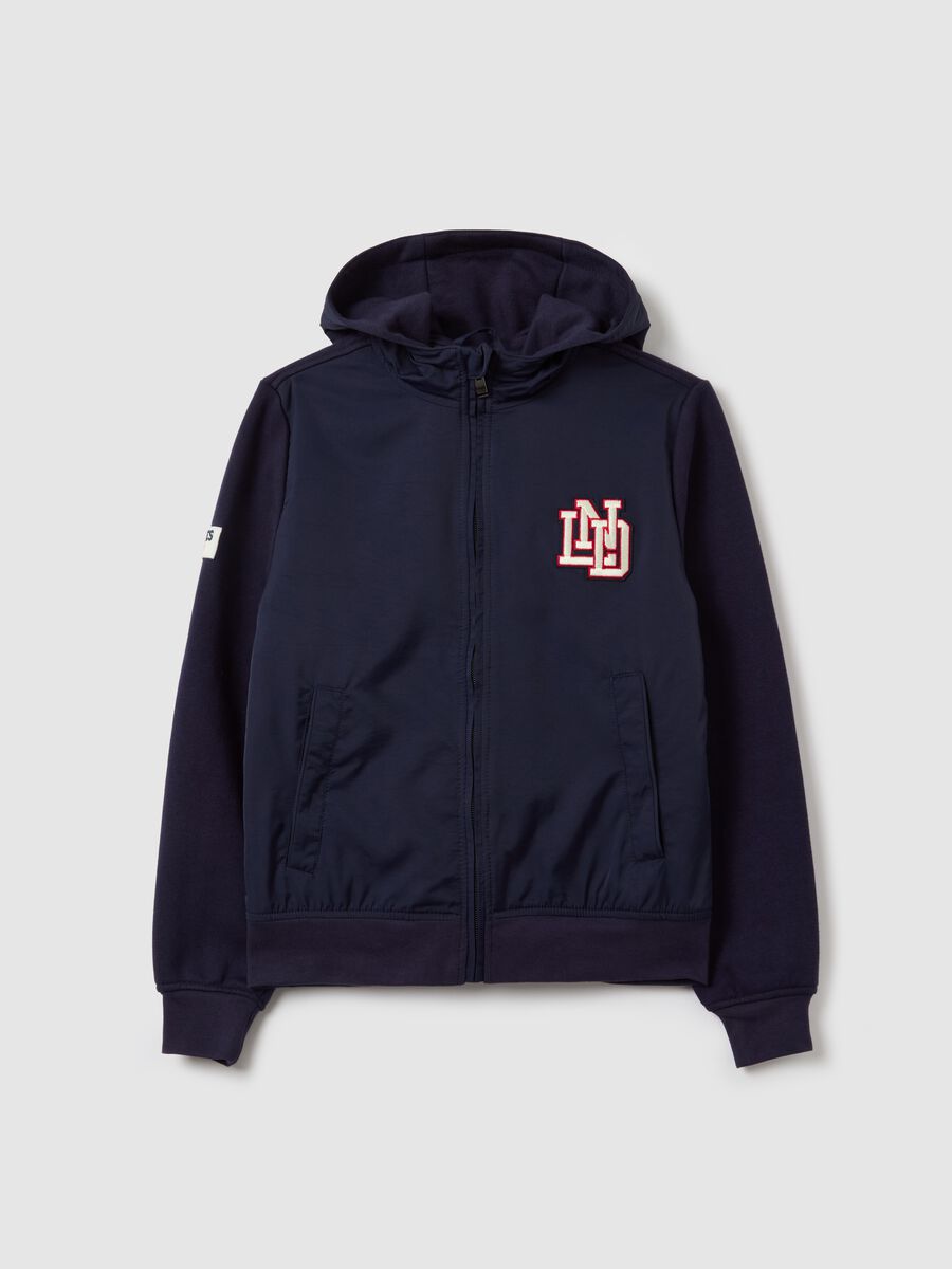Full-zip quilted jacket with "LND" embroidery_3
