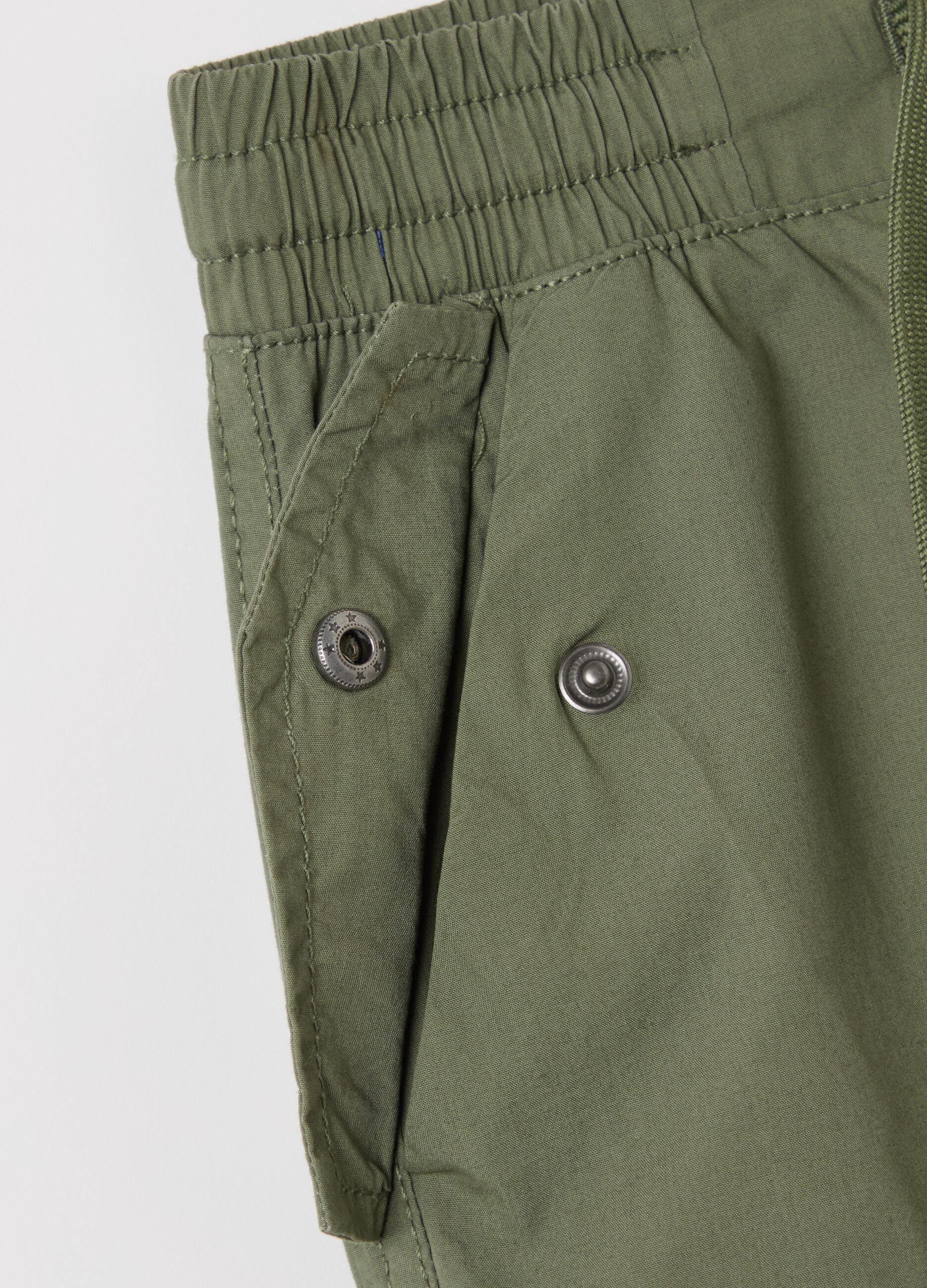 Cargo joggers in cotton canvas with drawstring