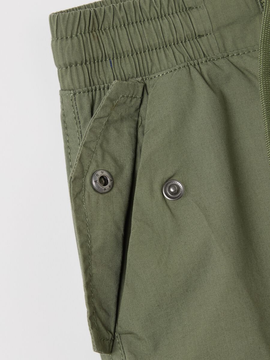 Cargo joggers in cotton canvas with drawstring_3