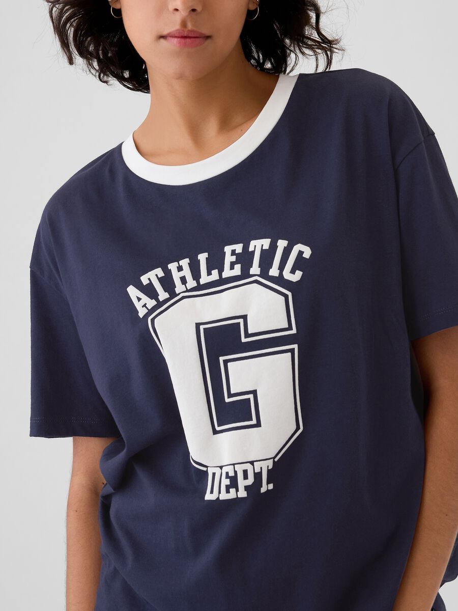 Organic cotton T-shirt with Athletic Dept. logo print_3