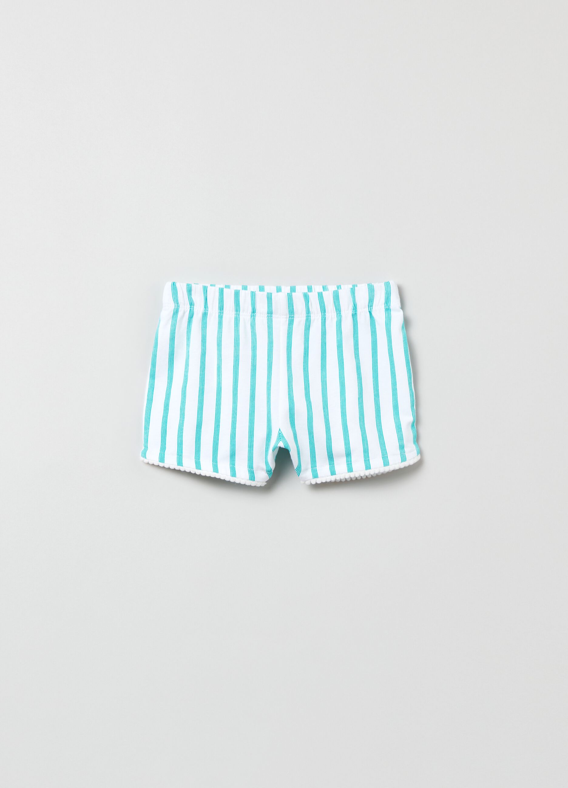 Shorts in cotone stretch stampa a righe_0