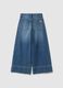 Girls' pure cotton blue wide leg jeans_4