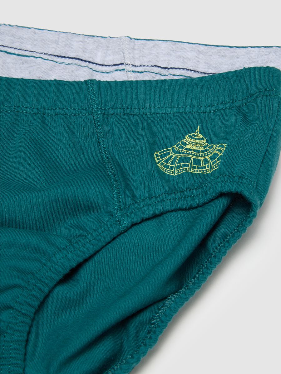 Child’s Multicolour Pure Cotton Briefs Twin Set_2