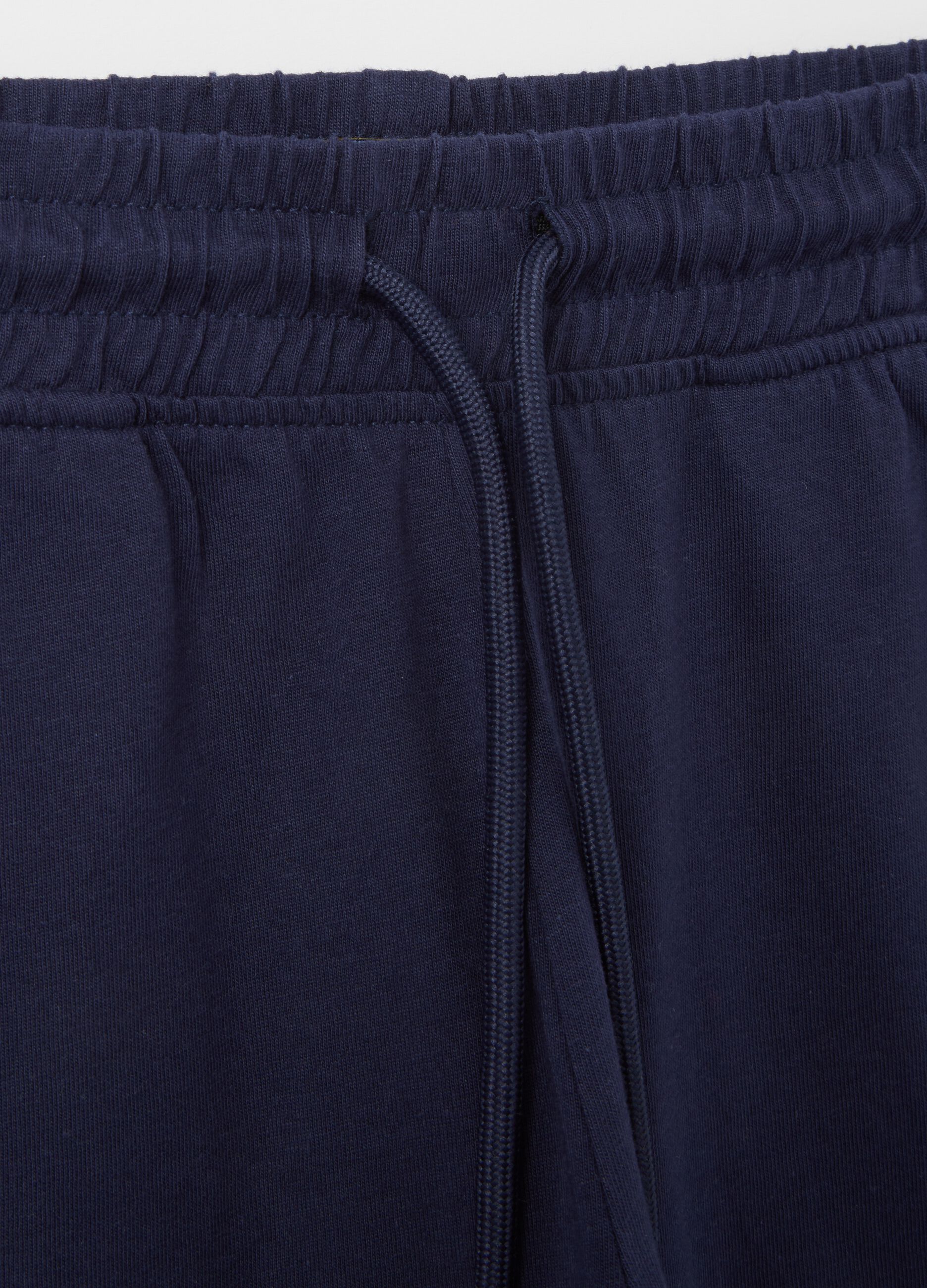 Shorts blu in cotone con vita elasticata