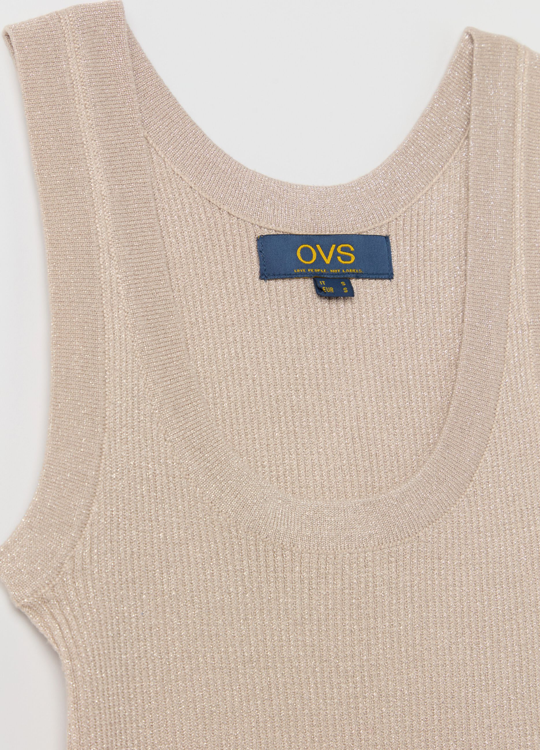 Ribbed lurex tank top