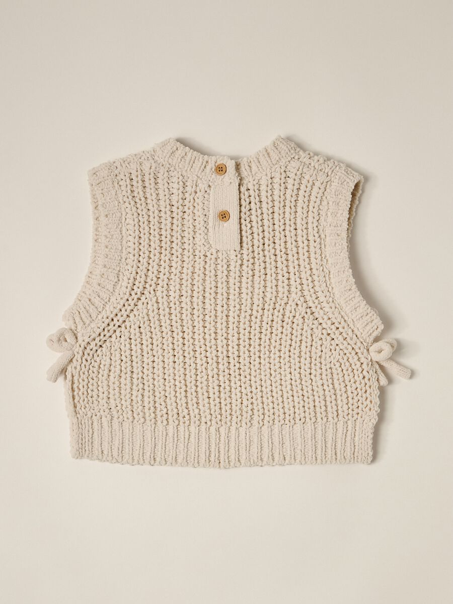 IANA newborn girl knitted gilet in chenille_1