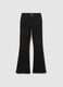 Black wide leg jeans in stretch cotton_4