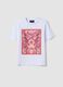 White pure cotton T-shirt with floral print_4
