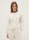 White regular fit cotton blend sweatshirt with round neck_0