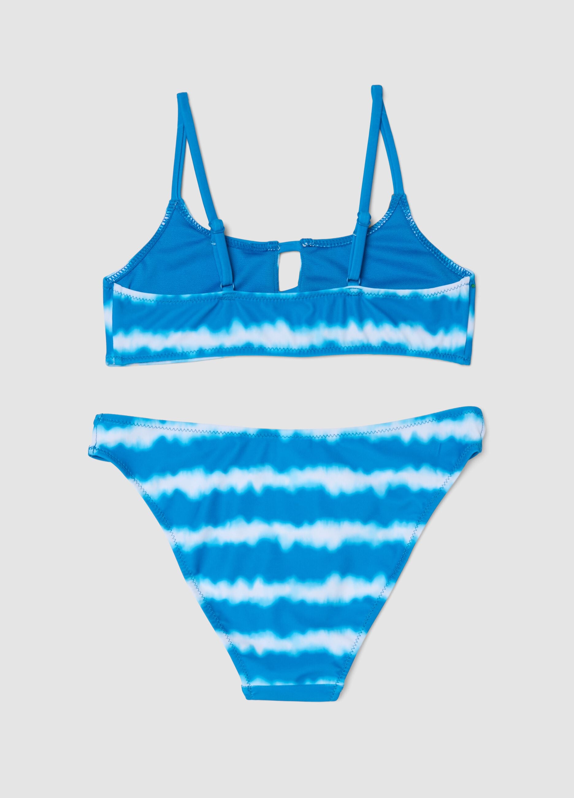 Light blue stretch fabric bikini