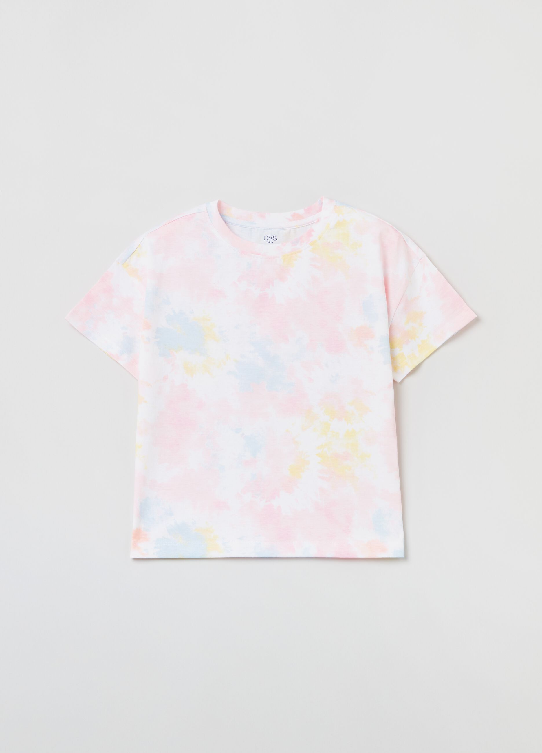 Cotton T-shirt with Tie Dye print