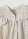 Yellow pure cotton baby girl romper with ruffles and floral print_3