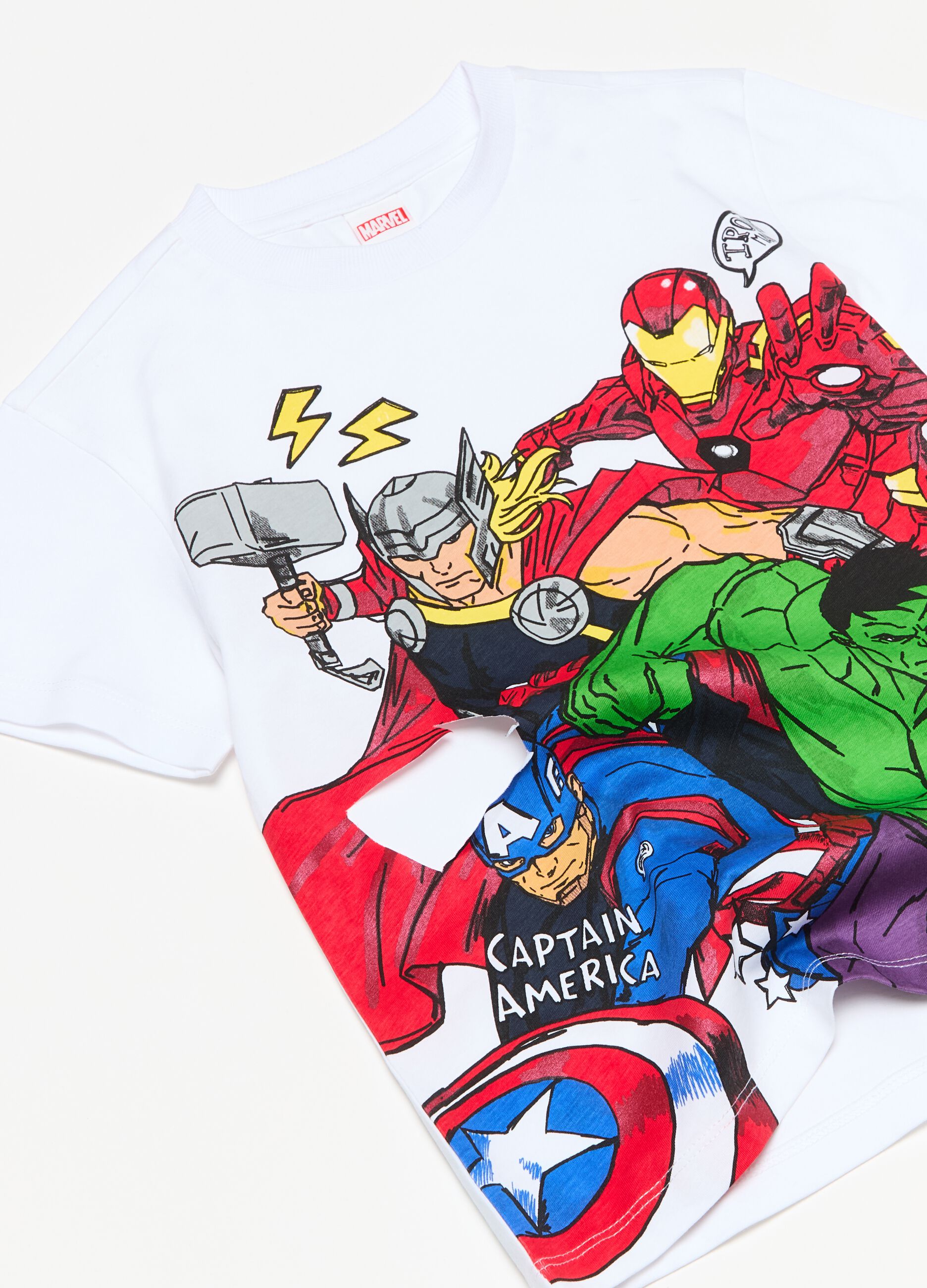 Jogging set in cotone con stampa Avengers