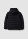 Black Ultralight padded hooded jacket with zip for boys_5