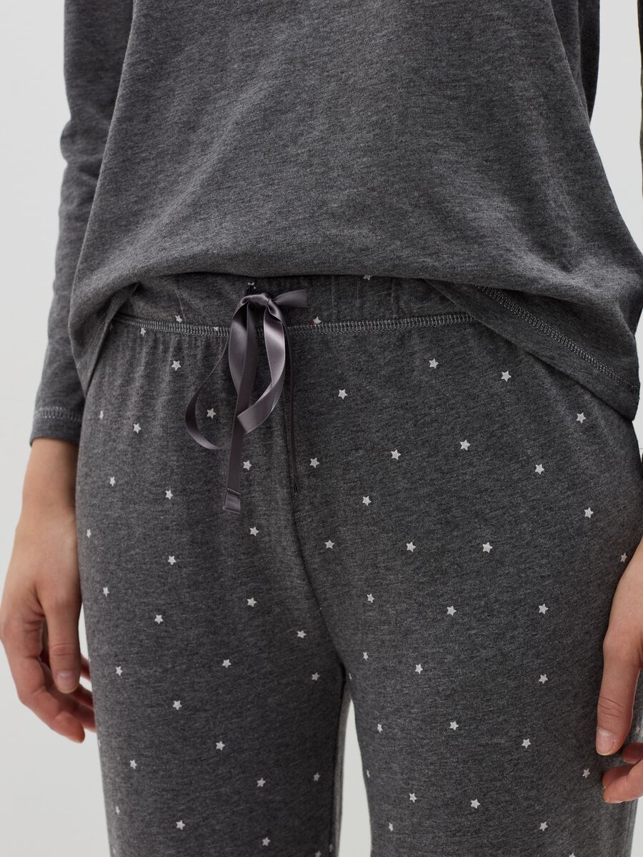 Pyjama trousers with small stars print_2